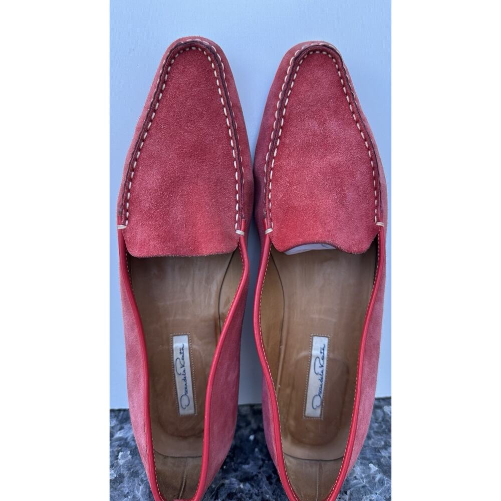Oscar de la Renta red suede loafers Women’s Size 39.5 - Picture 4 of 15